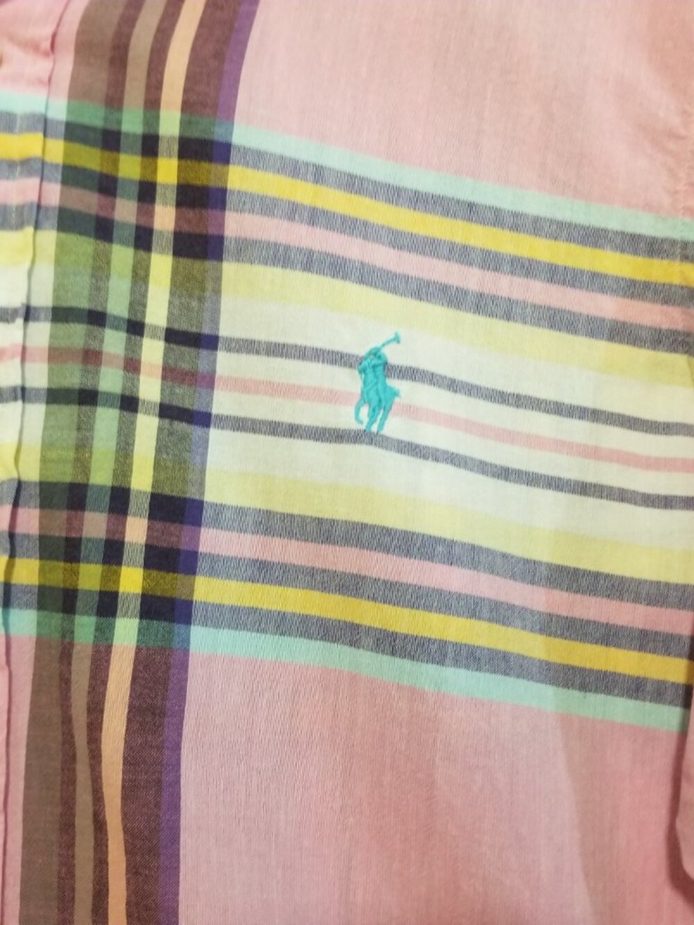 Ralph Lauren Men's Madras Plaid 100% Cotton Button Down Shirt - Small - Picture 5 of 8